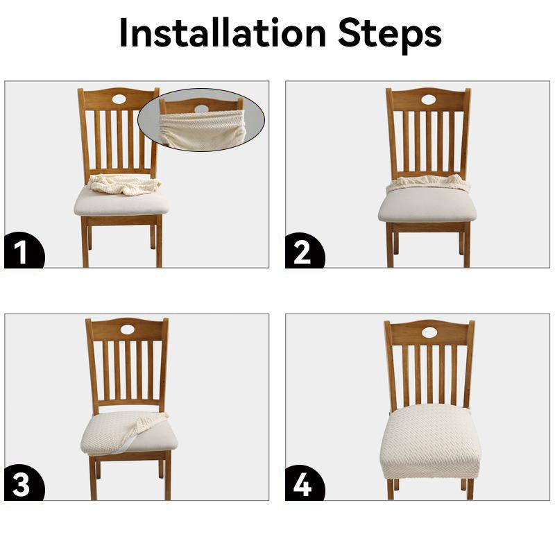 Waterproof Stretch Chair Covers Set of 2/4/6/8 Woven Texture Soft Comfortable Jacquard for Dining Tables Living Rooms Hotel Home Decor