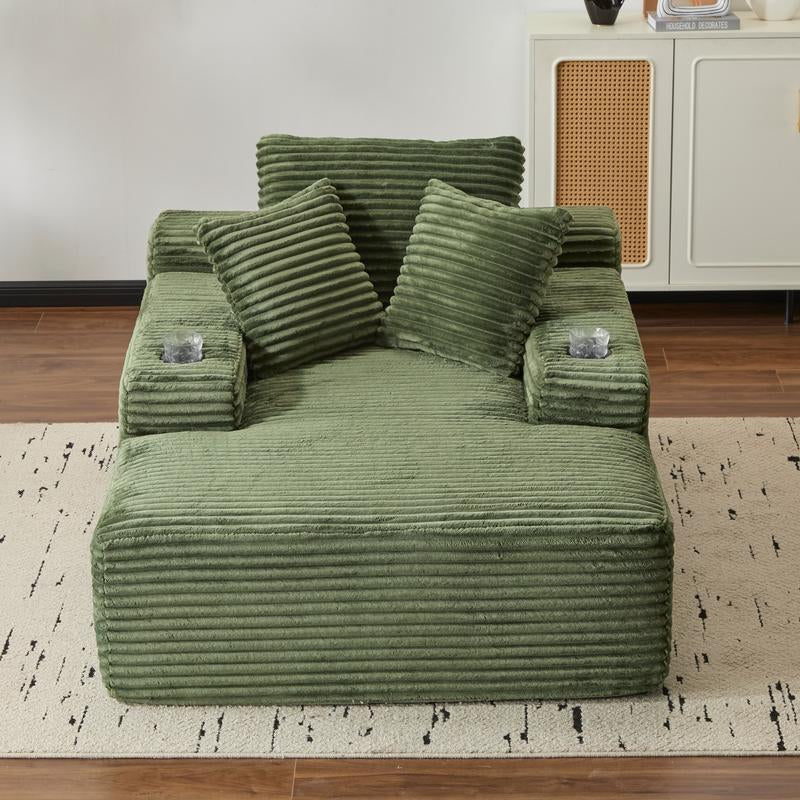 64" Oversized Boneless Cloud Couch Indoor, Plush Faux Fur Sleeper Sofa Couch Bed with 3 Pillows & Wide Armrest,Fluffy Comfy Cloud Sofa,Compression Foam Boneless Couch for Living Room,Bedroom, Reading Chair, Sofa Bed for Single