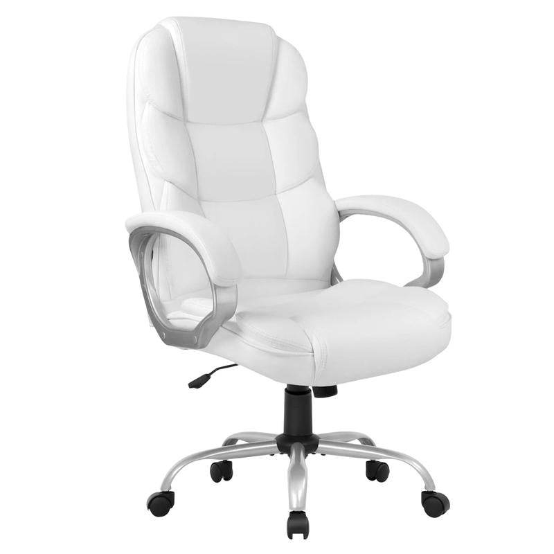 FDW Office Chair Computer High Back Adjustable Desk Chair PU Leather Swivel Task Chair with Armrests Lumbar Support
