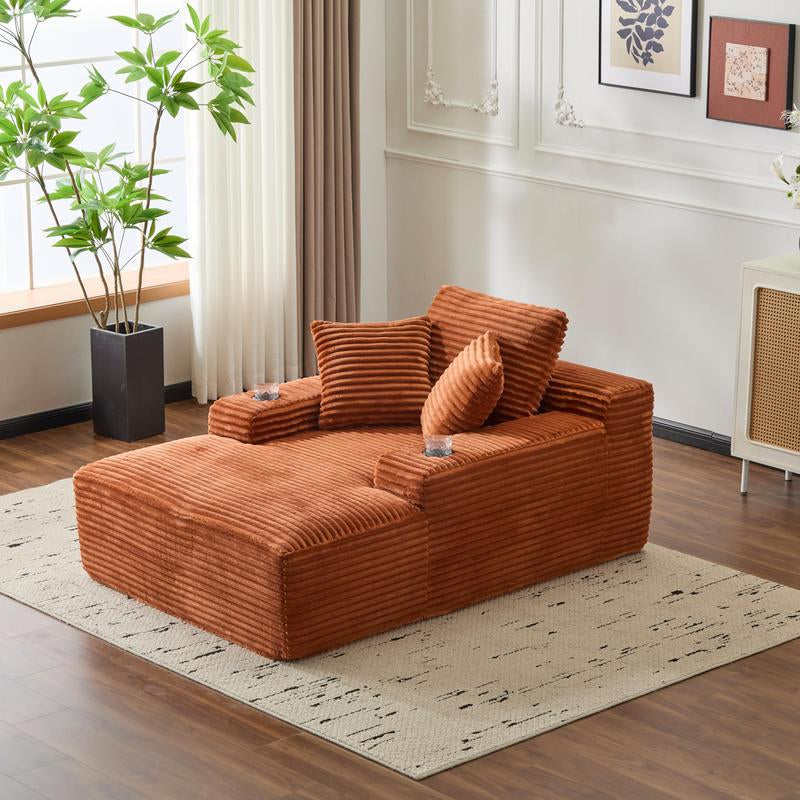 64" Oversized Boneless Cloud Couch Indoor, Plush Faux Fur Sleeper Sofa Couch Bed with 3 Pillows & Wide Armrest,Fluffy Comfy Cloud Sofa,Compression Foam Boneless Couch for Living Room,Bedroom, Reading Chair, Sofa Bed for Single