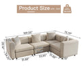 Guyii Modern L-Shaped Velvet Sectional Sofa - 4/5/6/7/8/9 Piece Oversized Seater with 4-7 Pillows, Convertible with Cushions, Stylish Modular Couch for Living Room & Apartment