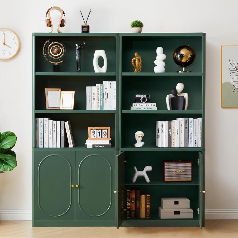 Giratree 70" Tall Bookshelf, 5 Tier Large Wood Bookcase with Doors, Modern Floor Standing Bookshelves and Bookcases, Open Display Shelves with Storage Cabinet for Living Room, Bedroom, Classroom, Office