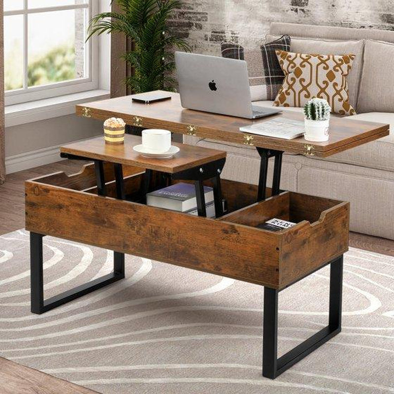 VOWNER Modern Lift Top Coffee Table 3 in 1 Multi-Function for Living Room Coffetable