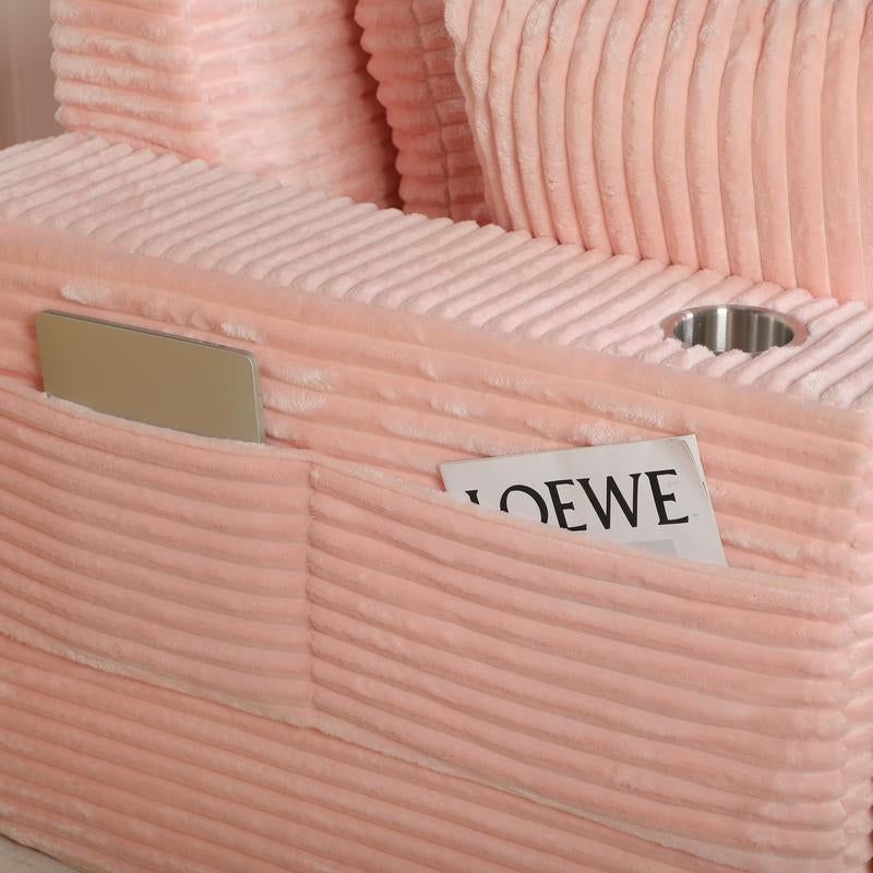 64" Oversized Boneless Cloud Couch Indoor, Plush Faux Fur Sleeper Sofa Couch Bed with 3 Pillows & Wide Armrest,Fluffy Comfy Cloud Sofa,Compression Foam Boneless Couch for Living Room,Bedroom, Reading Chair, Sofa Bed for Single