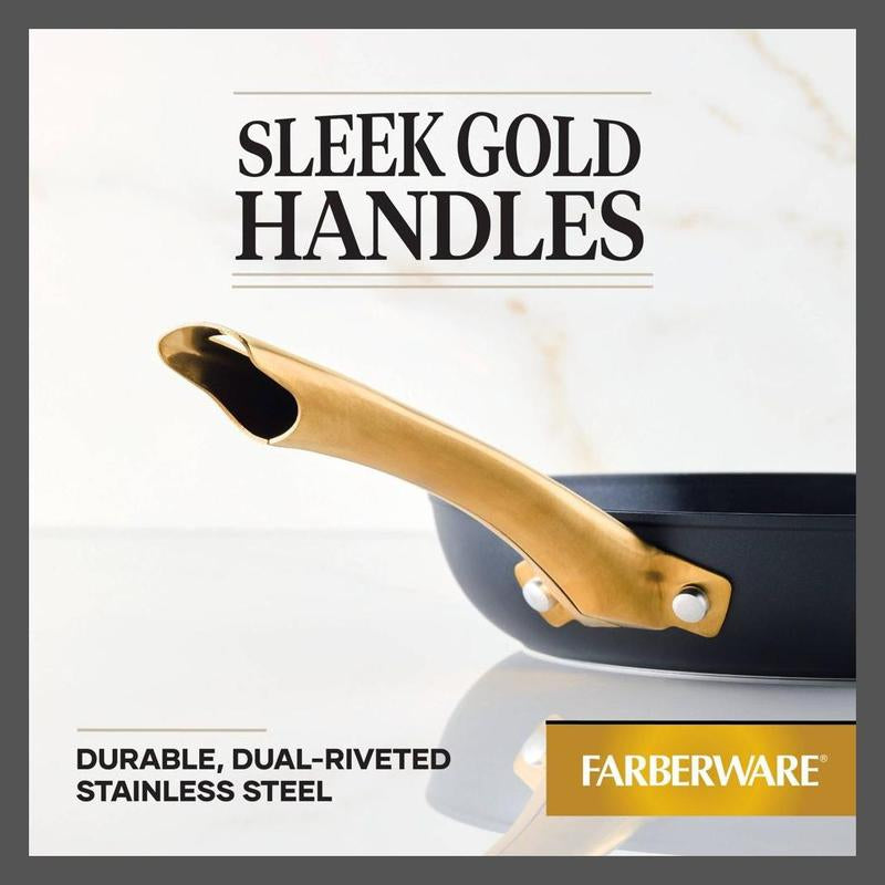 Farberware 8PC Ceramic Aluminum Cookware Set 500 Degree F Forged Induction