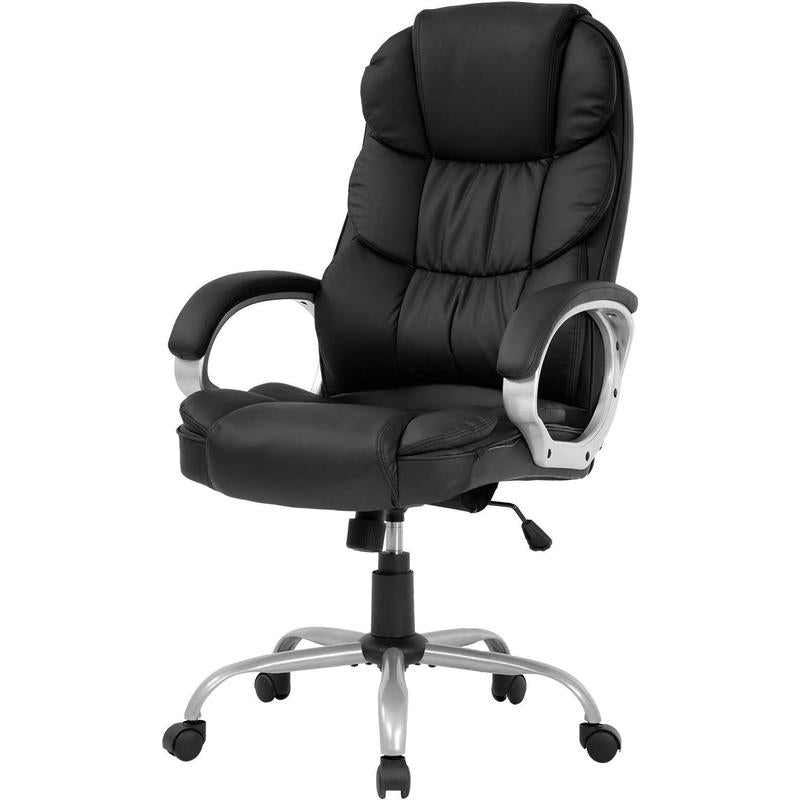 FDW Office Chair Computer High Back Adjustable Desk Chair PU Leather Swivel Task Chair with Armrests Lumbar Support