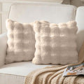 1/2/4Pcs Luxurious Faux Rabbit Fur Tuscany Pillow Cover, without Pillow Insert, Soft and Comfortable, Plush Fluffy Home Decorative Cushion Cover for Living Room Sofa, Pure White Plush Pillow Cover, Zipper Closure, Soft Furry Cushion Cover