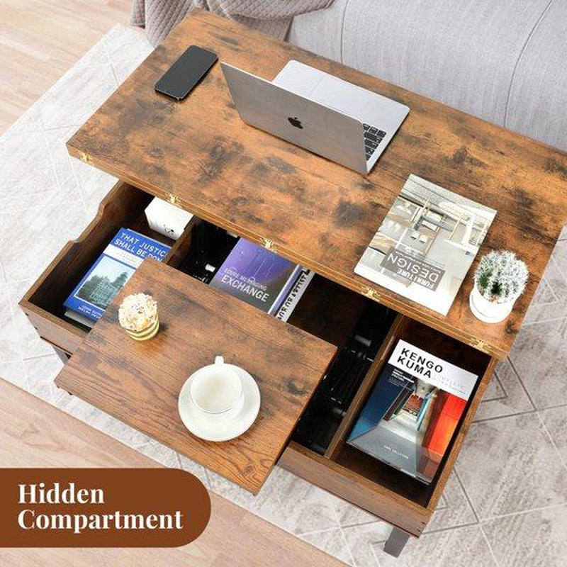 VOWNER Modern Lift Top Coffee Table 3 in 1 Multi-Function for Living Room Coffetable