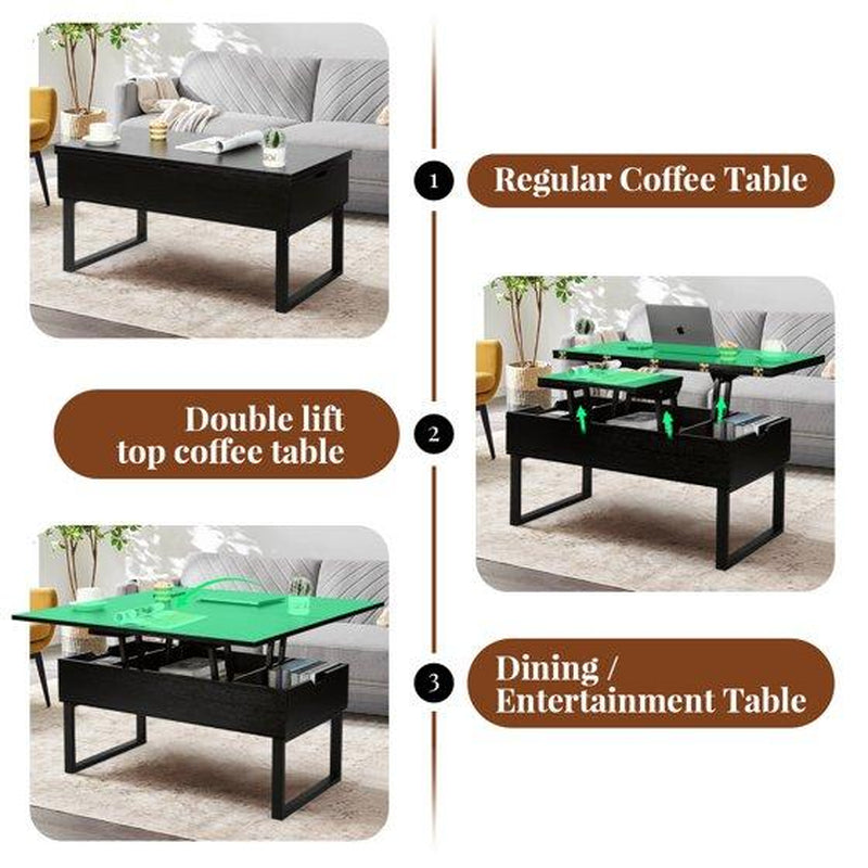 VOWNER Modern Lift Top Coffee Table 3 in 1 Multi-Function for Living Room Coffetable