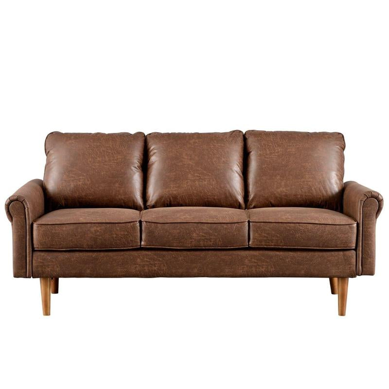 Ovios Living Room 73.6'' Wide Suede or Line Fabric Sofa, 6 Colors