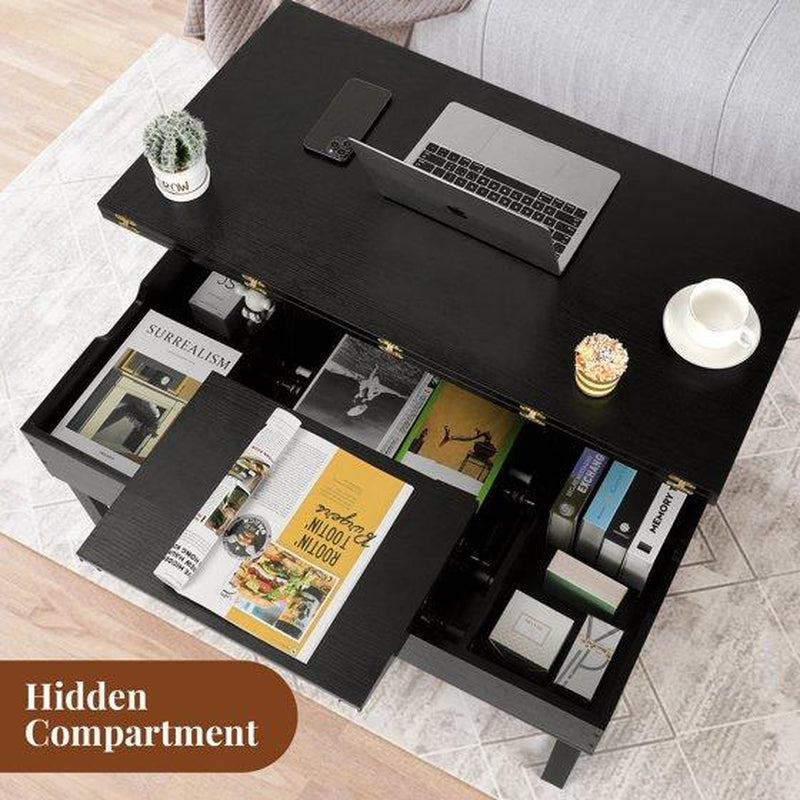 VOWNER Modern Lift Top Coffee Table 3 in 1 Multi-Function for Living Room Coffetable