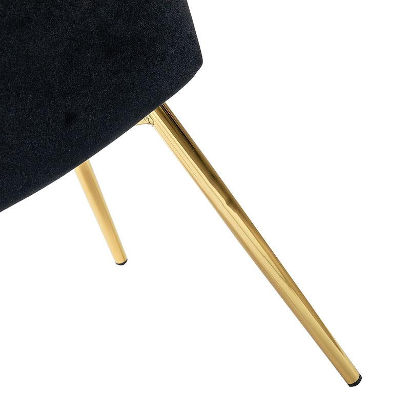 Hulala Aruna Velvet Chair, Contemporary Style, Wooden Upholstery, Channel-Tufted Back, Foam-Filled Cushion, Four Metal Legs, Stability and Durability, Solid and Manufactured Wood, for Your Bedroom or Living Space