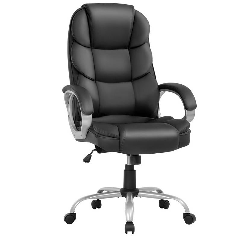 FDW Office Chair Computer High Back Adjustable Desk Chair PU Leather Swivel Task Chair with Armrests Lumbar Support