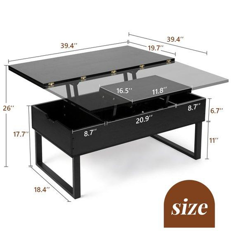 VOWNER Modern Lift Top Coffee Table 3 in 1 Multi-Function for Living Room Coffetable