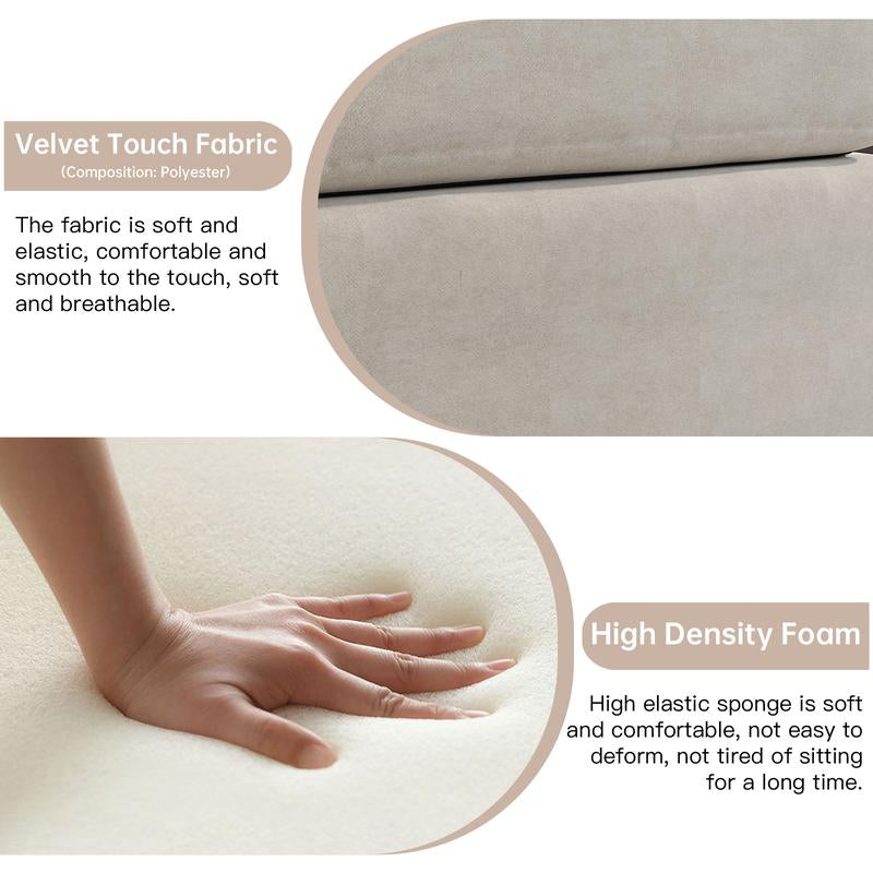 Guyii Modern L-Shaped Velvet Sectional Sofa - 4/5/6/7/8/9 Piece Oversized Seater with 4-7 Pillows, Convertible with Cushions, Stylish Modular Couch for Living Room & Apartment