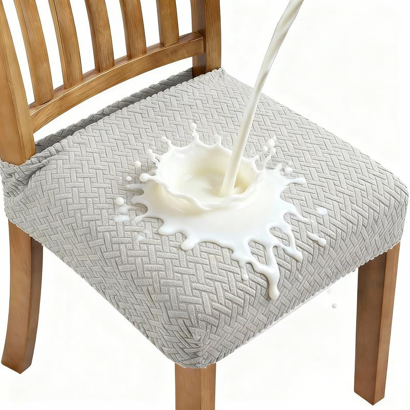 Waterproof Stretch Chair Covers Set of 2/4/6/8 Woven Texture Soft Comfortable Jacquard for Dining Tables Living Rooms Hotel Home Decor