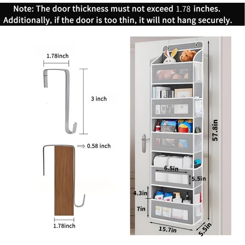 5-Tier Heavy-Duty Hanging Organizer-10 Large Pockets 44Lb Anti-Tilt-Bedroom Bathroom Dorm Storage-Black Friday Deal Christmas Gift-Home Storage Accessories